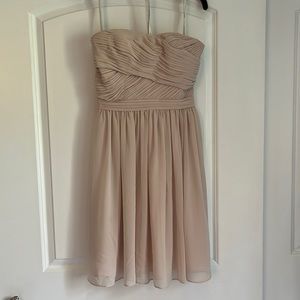 Bill Levkoff Cream Strapless Cocktail Dress